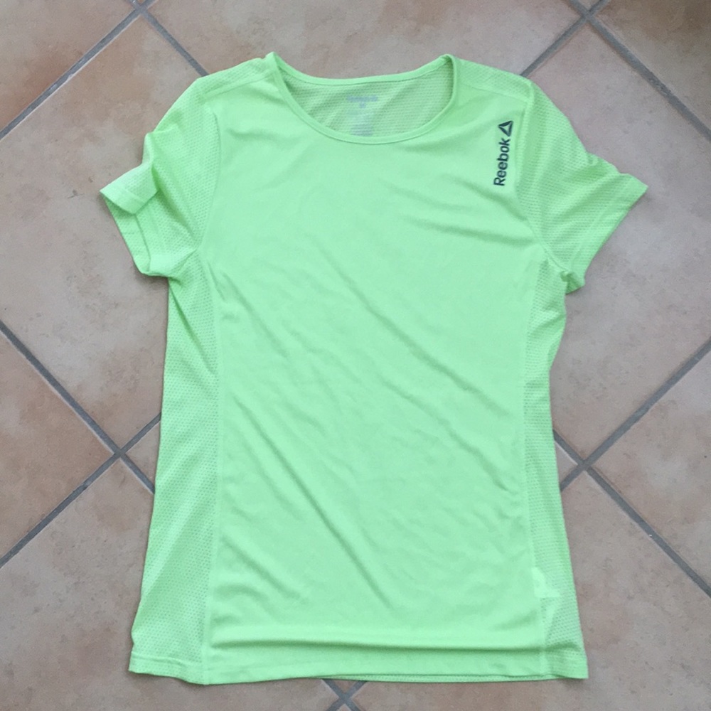 Reebok lime green mesh workout shirt